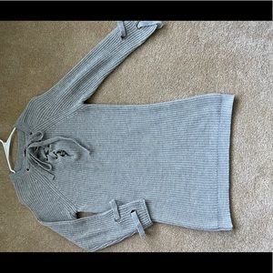 Gray sweater dress